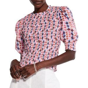 NIC+ZOE Geo Dots Smocked Top